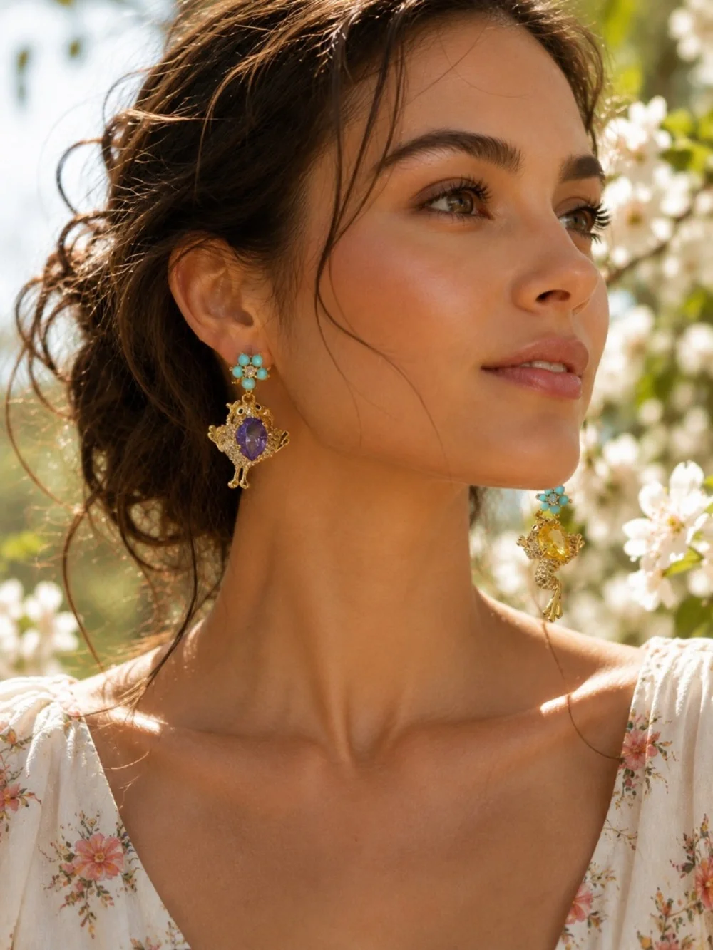Kate Spade New York Nature Walk Frog Drop Earrings.